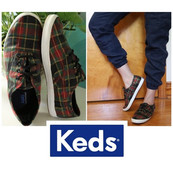 Keds Shoes - KEDS Vintage Christmas Plaid Sneakers Retro 90s Holiday - Size 8